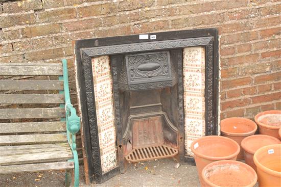 Iron fire inset place with tiles